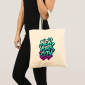 New York City Neon Graffiti Street Art Design トートバッグ (正面(商品))