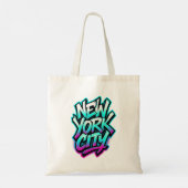 New York City Neon Graffiti Street Art Design トートバッグ (裏面)