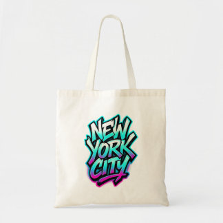New York City Neon Graffiti Street Art Design トートバッグ