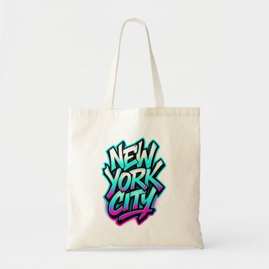 New York City Neon Graffiti Street Art Design トートバッグ (正面)