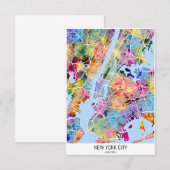 New York City New York Map サンキューカード (正面/裏面)