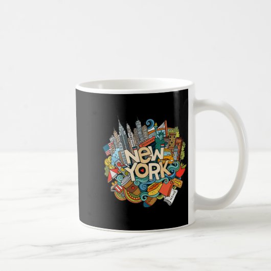 New York City Nyc Iconic Skyline Big Gift So _1  コーヒーマグカップ (右)