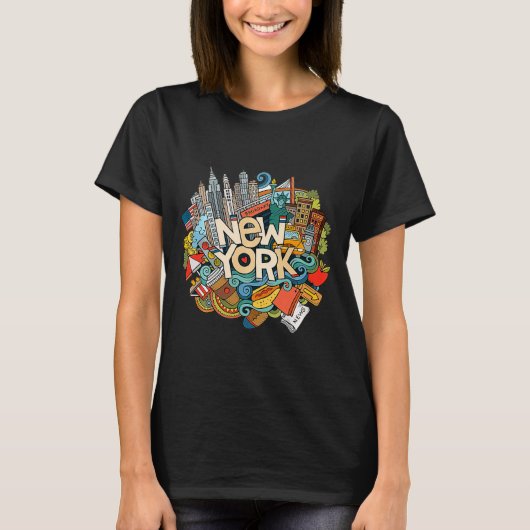New York City Nyc Iconic Skyline Big Gift So  Tシャツ (正面)
