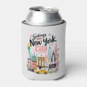 New York City NYC Skyline 缶クーラー (缶正面)