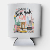 New York City NYC Skyline 缶クーラー (正面)