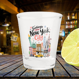 New York City NYC Skyline Souvenir ショットグラス