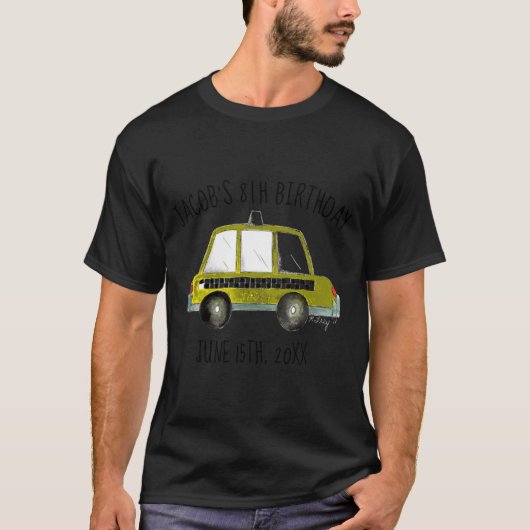 New York City Nyc Yellow Taxi Cab Birthday Party  Tシャツ (正面)