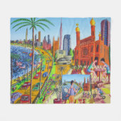 New York City Painting フリースブランケット (正面(横))