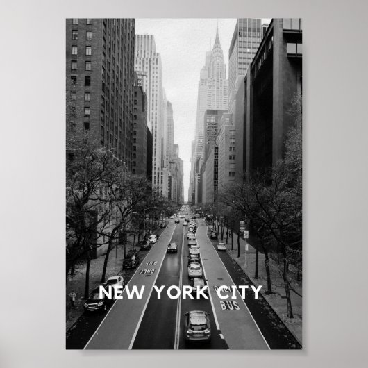 New York City Poster als Wanddeko in schwarz-weiß ポスター (正面)