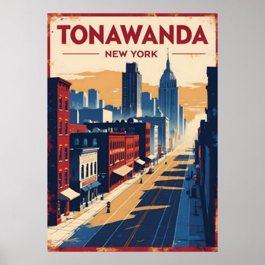 new york city poster, nyc skyline art, manhattan w ポスター (正面)