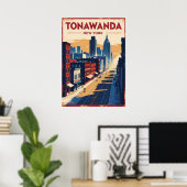 new york city poster, nyc skyline art, manhattan w ポスター (ホームオフィス)
