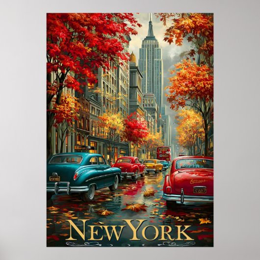 new york city poster, nyc skyline art, manhattan w ポスター (正面)