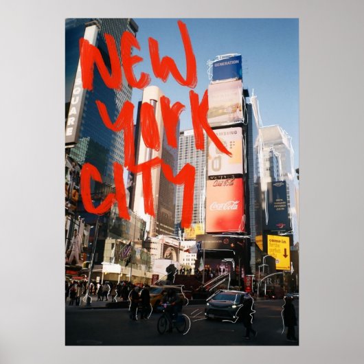 new york city poster, nyc skyline art, manhattan w ポスター (正面)