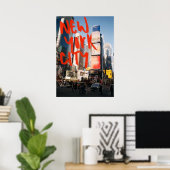 new york city poster, nyc skyline art, manhattan w ポスター (ホームオフィス)