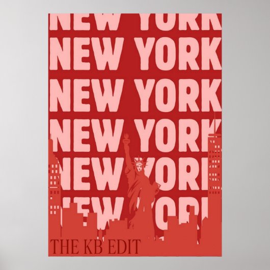 new york city poster, nyc skyline art, manhattan w ポスター (正面)