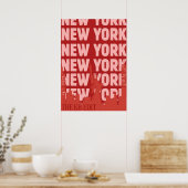 new york city poster, nyc skyline art, manhattan w ポスター (キッチン)