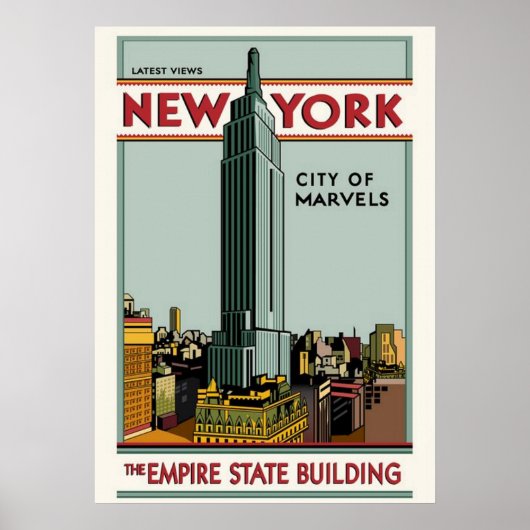new york city poster, nyc skyline art, manhattan w ポスター (正面)