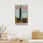 new york city poster, nyc skyline art, manhattan w ポスター (キッチン)