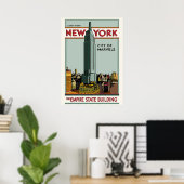 new york city poster, nyc skyline art, manhattan w ポスター (ホームオフィス)