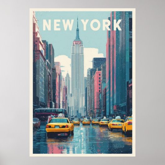 new york city poster, nyc skyline art, manhattan w ポスター (正面)