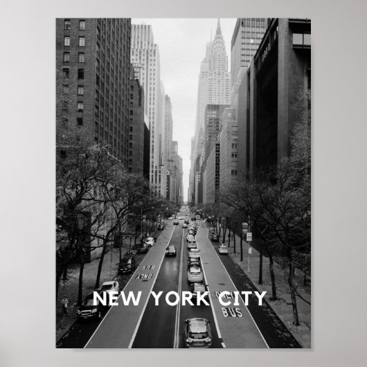 New York City Poster Wallart black-white Streetart ポスター (正面)
