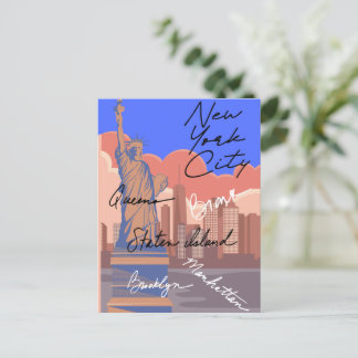 New York City Postkarte –Skyline & Big Apple  ポストカード