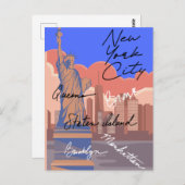 New York City Postkarte –Skyline & Big Apple ポストカード (正面/裏面)