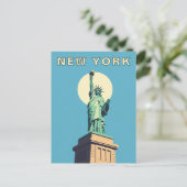 New York City Retro Statue of Liberty ポストカード (スタンド正面)