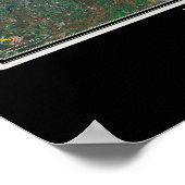 New York City Satellite Poster Map ポスター (角)