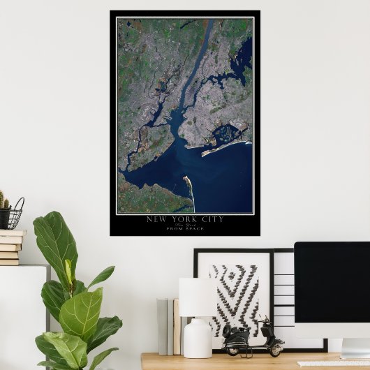 New York City Satellite Poster Map ポスター (ホームオフィス)