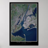 New York City Satellite Poster Map ポスター (正面)