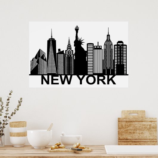 New York city silhouette ポスター (キッチン)