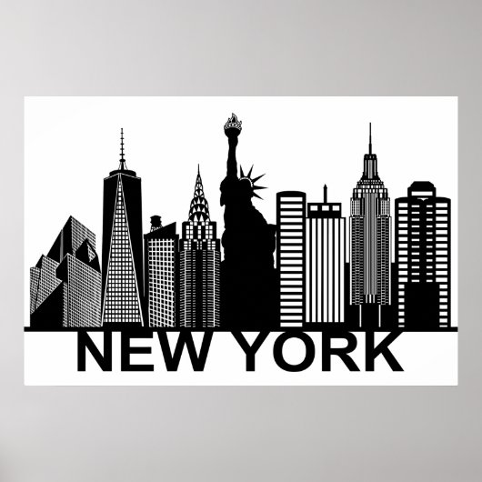 New York city silhouette ポスター (正面)
