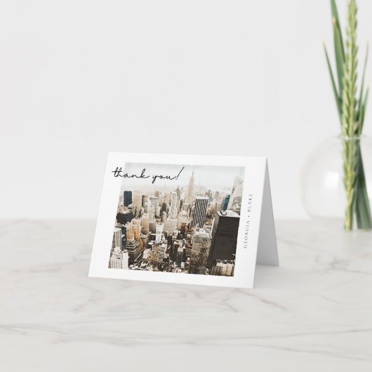NEW YORK CITY SKYLINEはがきスタイルありがとう サンキューカード (正面)