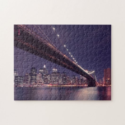 New york city skyline brooklyn bridge ジグソーパズル (横)