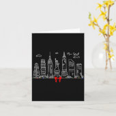 New York City Skyline Christmas Lights Nyc New Yor カード (黄色い花)