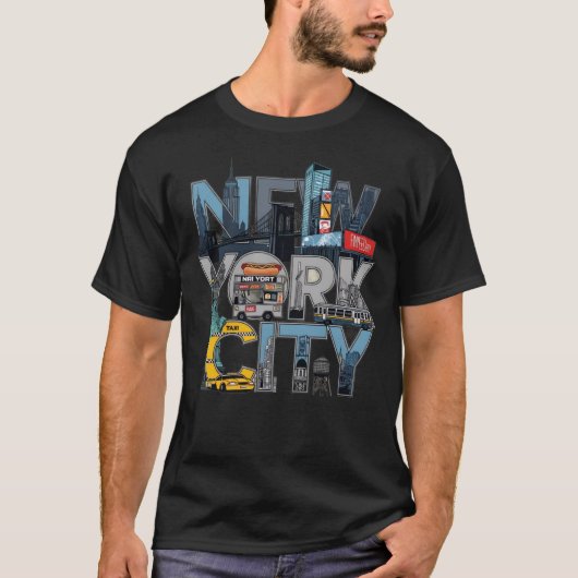 New York City Skyline Design – Urban Street Style Tシャツ (正面)