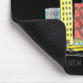 New York City Skyline Illustration Urban Kids Art  マウスパッド (コーナー)