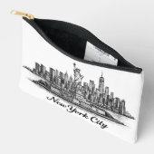 New York City Skyline Line Art Illustration アクセサリーポーチ (見開き)