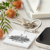 New York City Skyline Line Art Illustration キーホルダー (正面右)