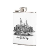 New York City Skyline Line Art Illustration フラスク (左)