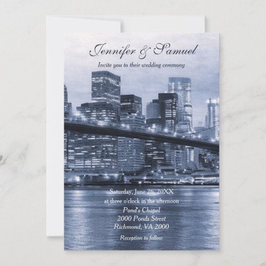 New York City Skyline Modern Luxury 招待状 (正面)