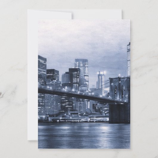 New York City Skyline Modern Luxury 招待状 (裏面)