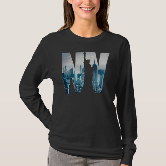 New York City Skyline  New York Illustration Graph Tシャツ (正面)