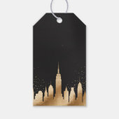 New York City Skyline Party Supplies Black & Gold ギフトタグ (正面)