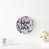 New York City Style Design ラウンド壁時計 (ホーム)