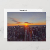 New York City - Sunset in Manhattan/Hudson River ポストカード (正面/裏面)