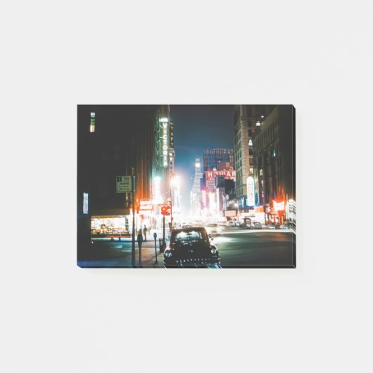 NEW YORK CITY TIMES SQUARE 1950年代のネオンナイトフォト ポストイット (正面)