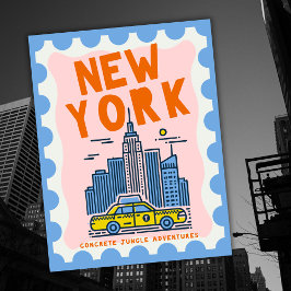 New York City  Travel Art Skyline USA Keepsake  シーズンポストカード