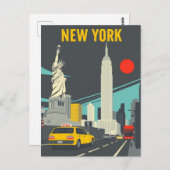 New York City Travel Iconic NYC Landmarks ポストカード (正面/裏面)
